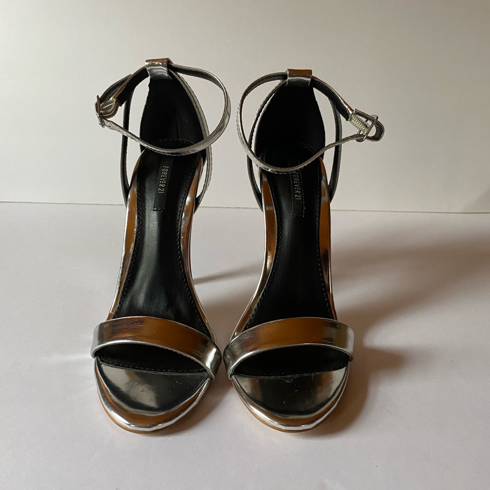 Forever 21 silver heeled sandal